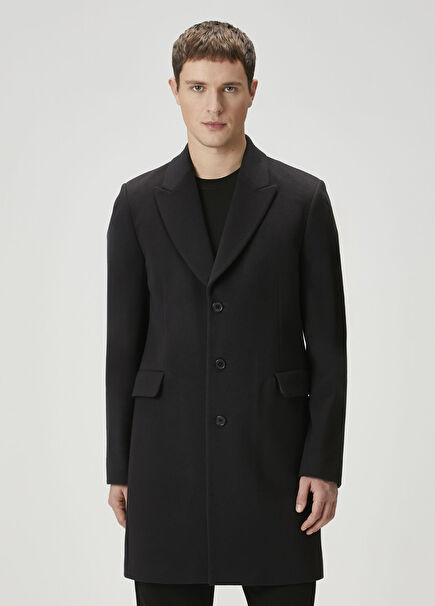 Navy Blue Wool Coat