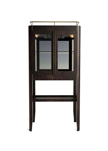 Casablanca Vitrin Serisi Ahşap Dikey Kokteyl Dolabı