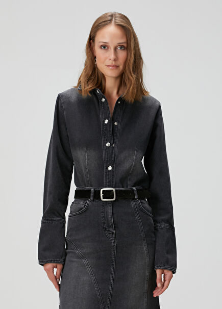 Antrasit Denim Gömlek