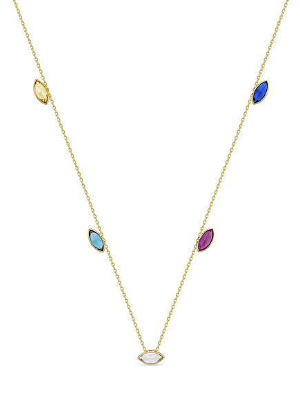 Evil Eye Birthstone 14K Gold Women's Necklace