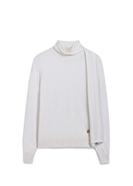 Softie Ecru Cashmere Long Sleeve Women's Sweater