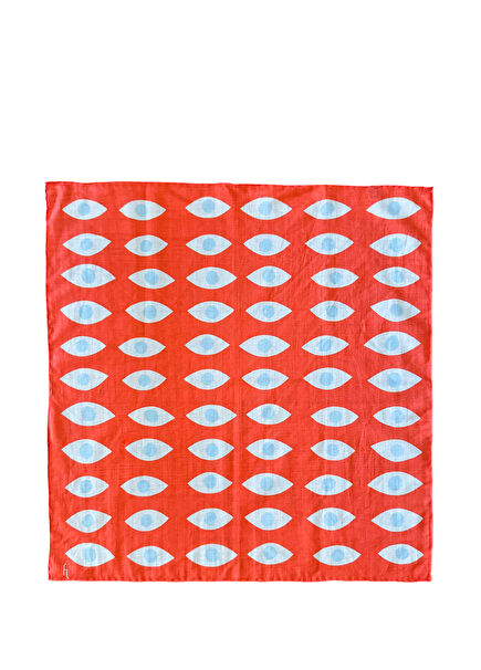 All Eyes On Me Colorful Printed Cotton Women's Scarf 55 x 55 cm