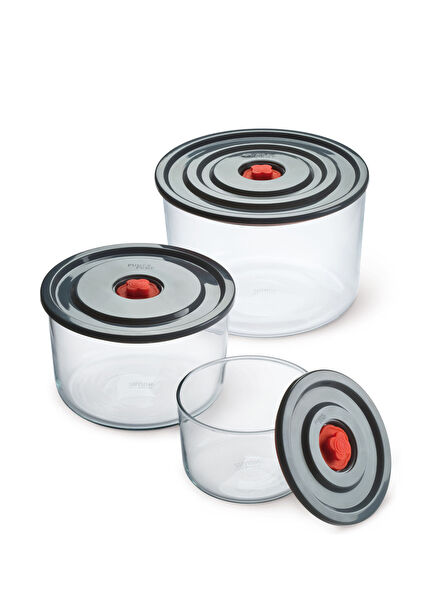 Round 3-Piece Glass Storage Case Set