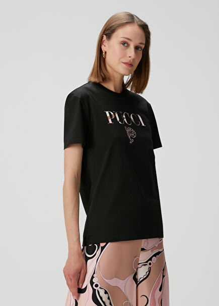 Black Logo Printed T-Shirt
