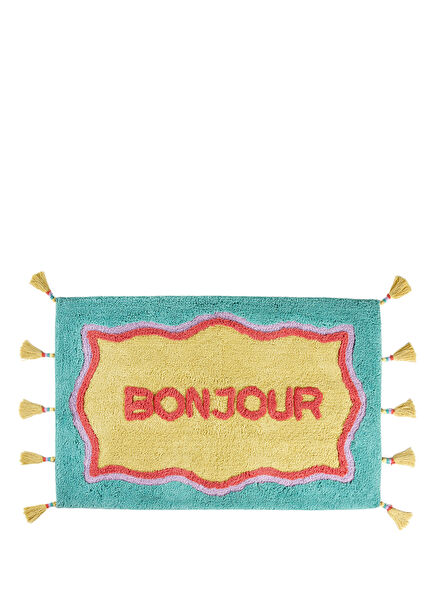 Punjab Yellow Green Cotton Bath Mat 60 x 90 cm