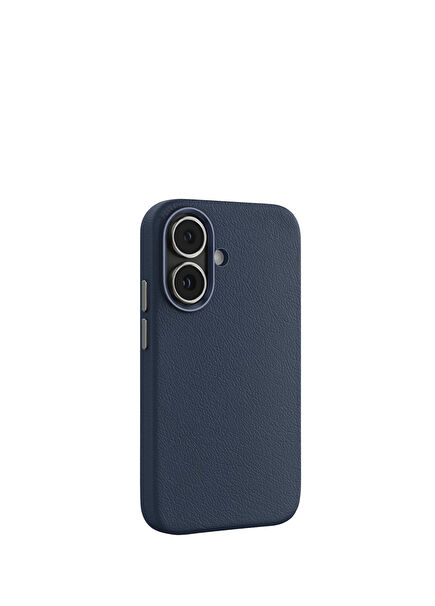 Leather iPhone 17 Mavi Deri Magsafe Uyumlu Telefon Kılıfı