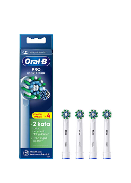 Pro Cross Action X-Filament 4pcs White Rechargeable Toothbrush Replacement Head