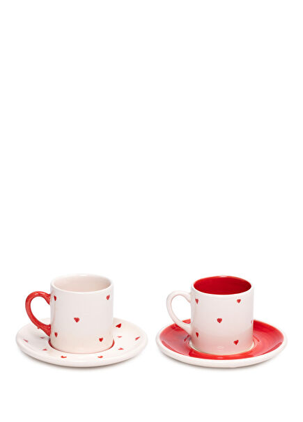 L'amour Paris Love Ceramic 2-Piece Turkish Coffee Cup Set