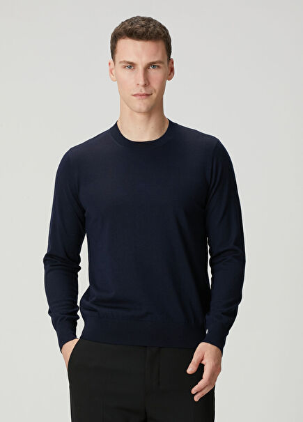 Navy Blue Wool Sweater