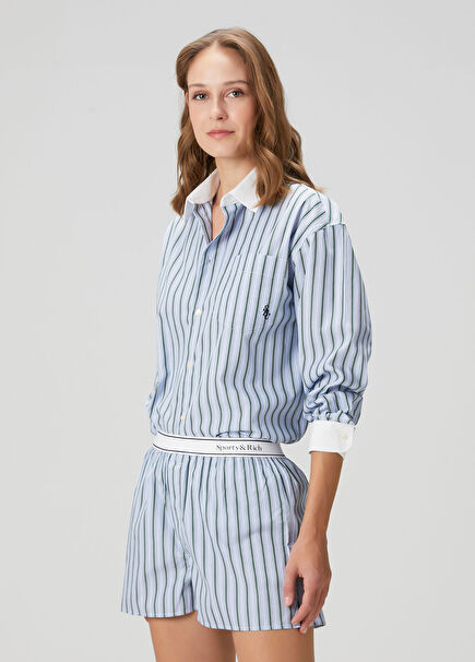 Oversized Blue Striped Shirt
