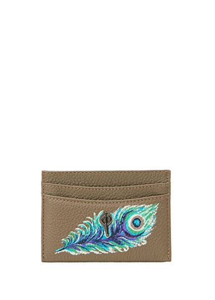Lydia Hand Painted Piuma Kadın Deri Kartlık
