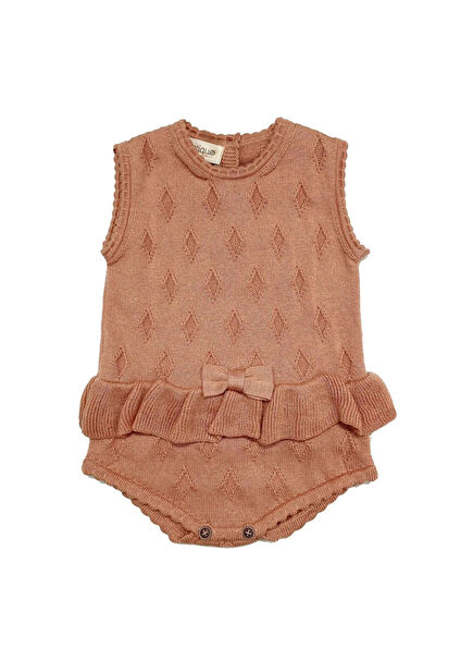 Gül Kurusu Organik Pamuklu Kız Bebek Tulum