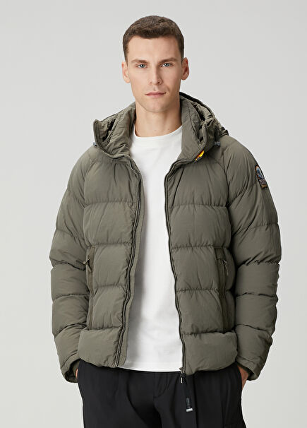 Khaki Hooded Puff Coat