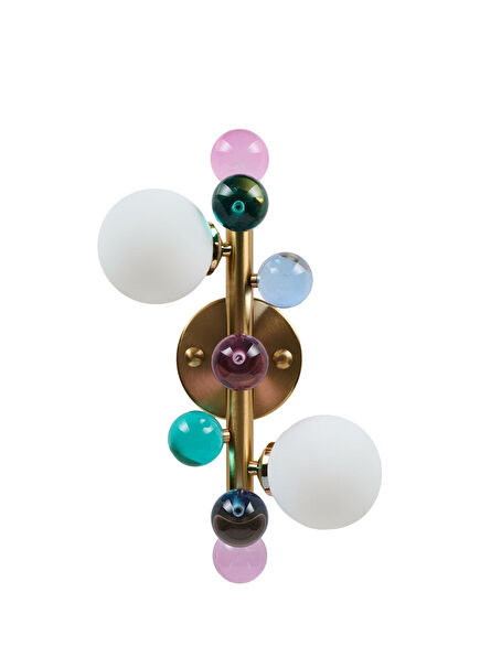 Bubble Lamp Soft Brushed Matte Gold Metal Opaque Sconce