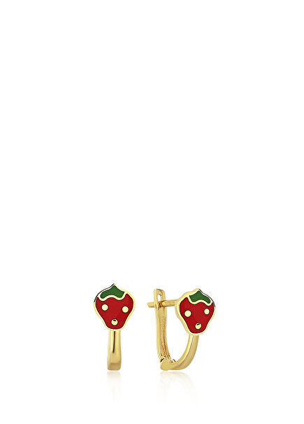 Strawberry 14 Ayar Altın Kız Çocuk Küpe
