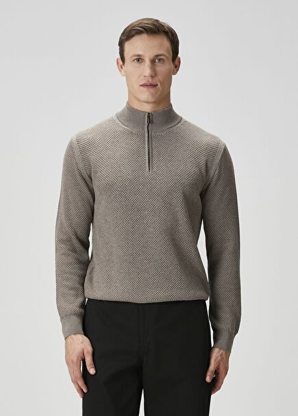Dark Beige Wool Knitwear