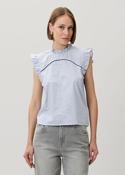 Maybel Blue Striped Blouse