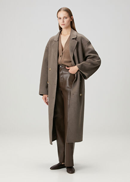 Borneo Dark Beige Wool Coat