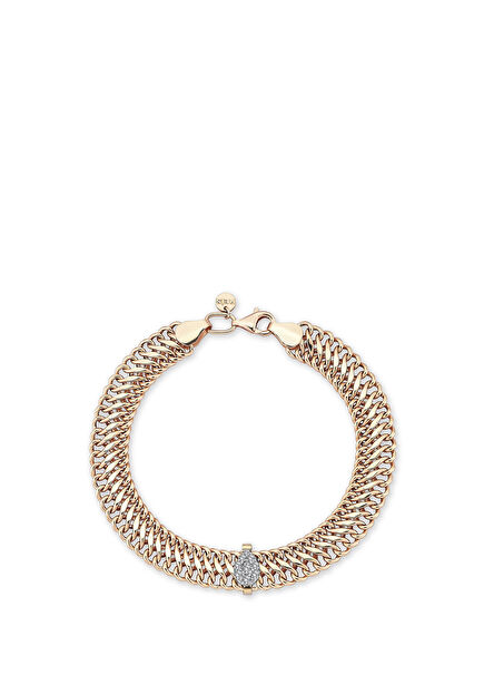 Pear Diamond and Straw 14K Gold Women's Bracelet