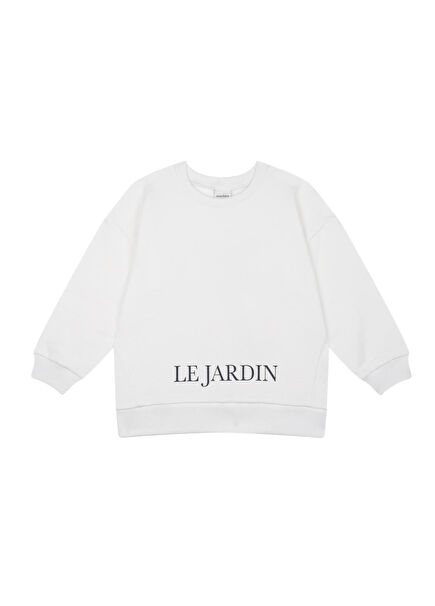 Le Jardin White Girls' Sweatshirt