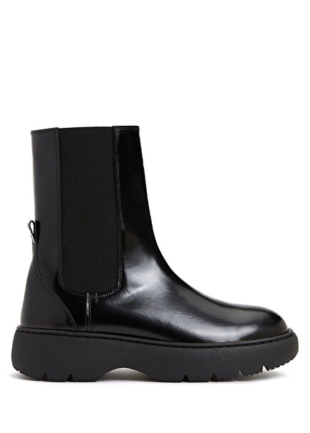 Black Chelsea Women's Leather Boot