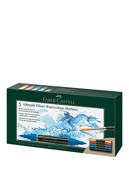 Albrecht Dürer Çift Keçe Uçlu Yüksek Pigmentli 5’li Suluboya Markör Seti 