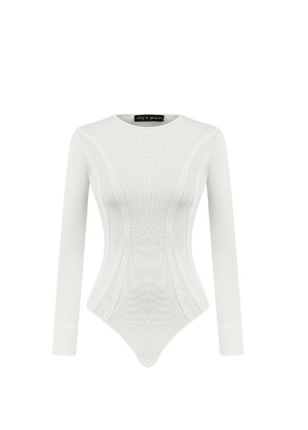 Blanca White Long Sleeve Women's Snap Button