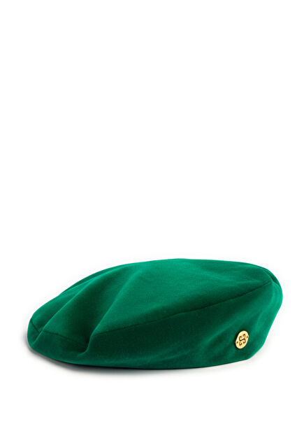 Audrey Yeşil Kadife Unisex Beret Şapka