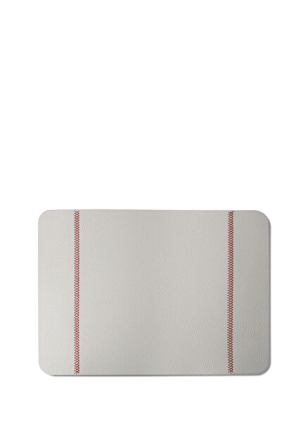 Grey Red Rectangular Stitched Placemat