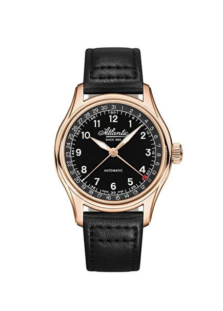 52782.44.63 Men's watch in black leather
