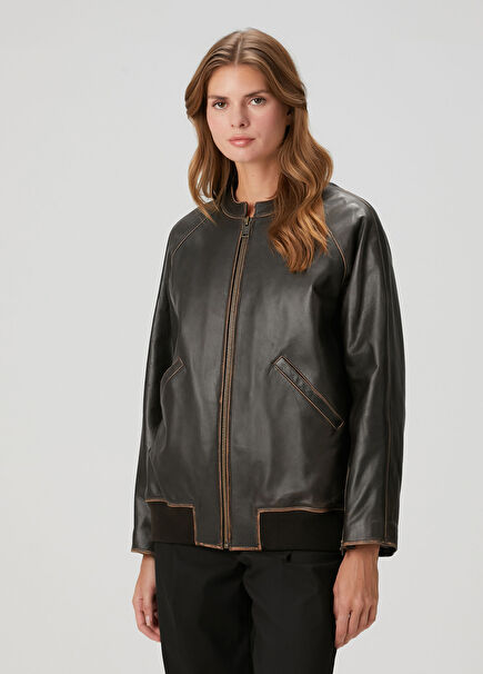 Azzura Brown Vintage Leather Jacket