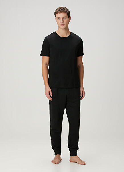 Black Jogger Pyjamas Bottoms