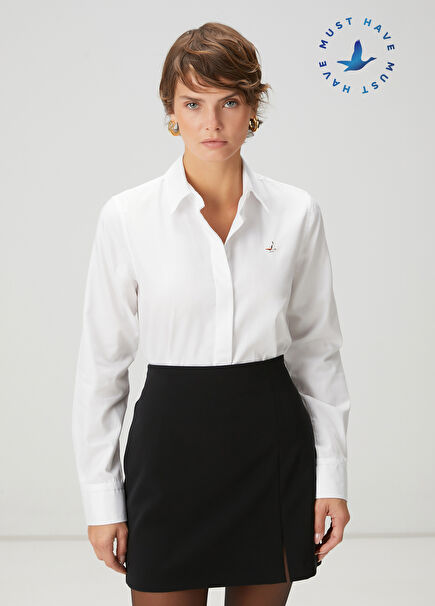 White Basic Poplin Shirt