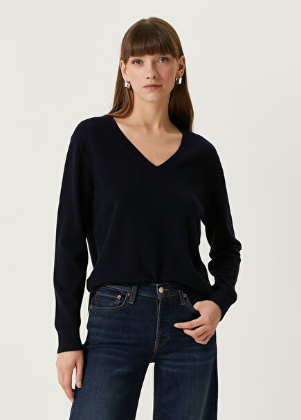 Navy Blue Cashmere Sweater