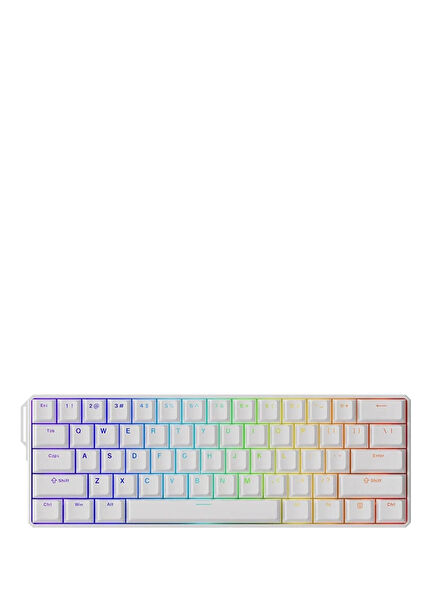 Monsgeek Fun60 Ultra Shine-Through White TMR Hall Effect Manyetik Switch ARGB Hotswap Mekanik Gaming Klavye