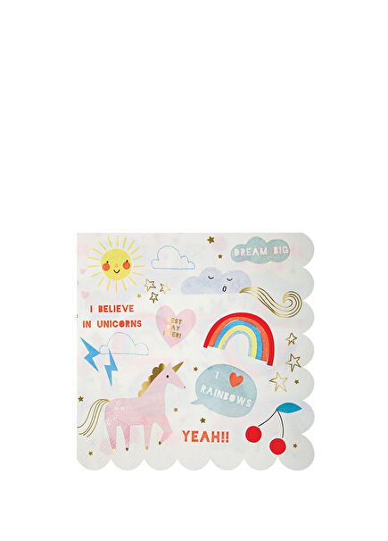 Unicorn Themed Large Size 16-Piece Paper Party Napkin