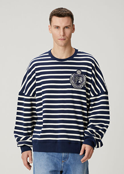 Mariniere Navy Blue White Striped Sweatshirt