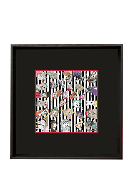 Dogs and Country Costumes Framed Silk Scarf