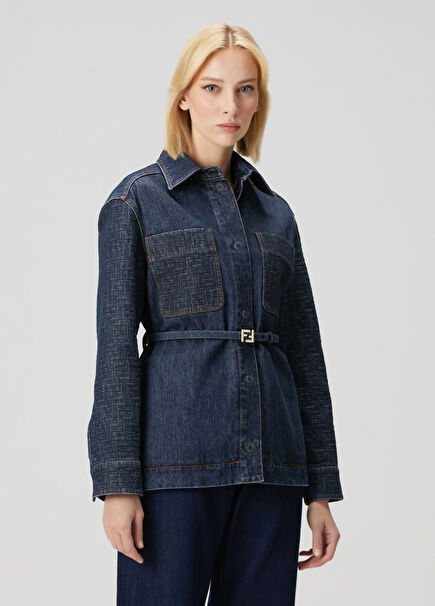 Blue Logo Motif Denim Jacket