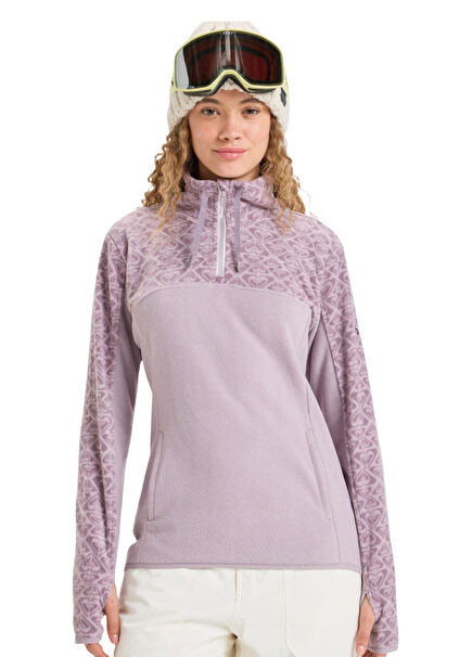 Sayna Half Zip Mor Yarım Fermuarlı Kadın Polar