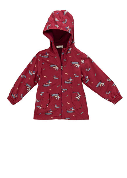 Burgundy Unisex Kids Raincoat