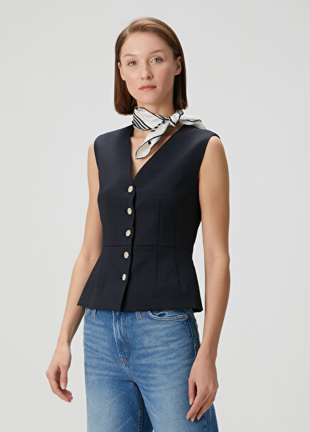Lorine Navy Blue Blouse