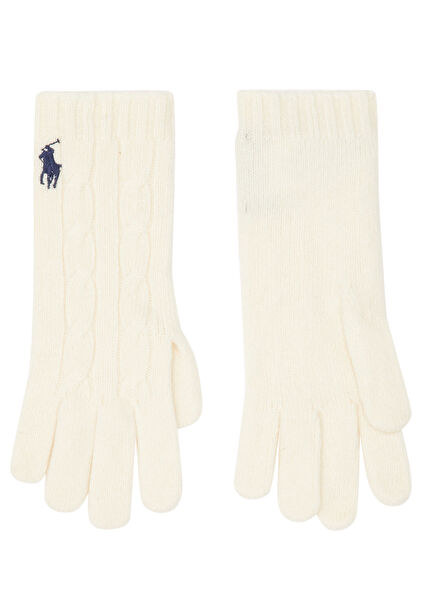 Krem Kadın Yün Eldiven