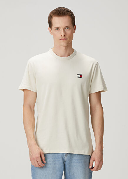 Beige Logo Detailed T-Shirt