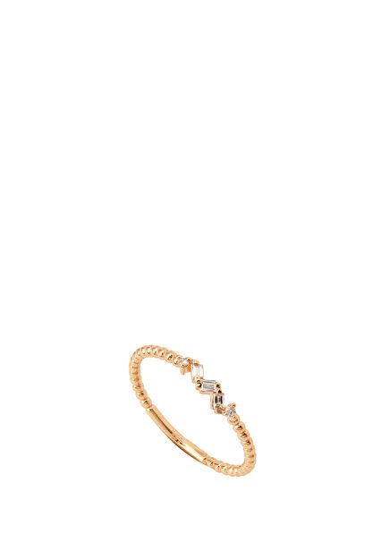 Pırlanta Detaylı Kadın Altın Yüzük