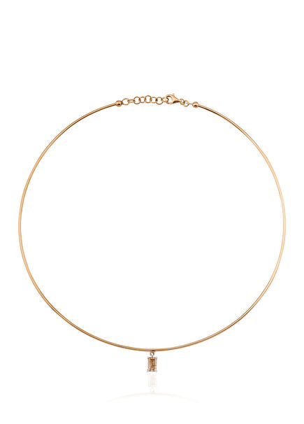 Champagne Pırlanta 18 Ayar Altın Kadın Tasma Kolye