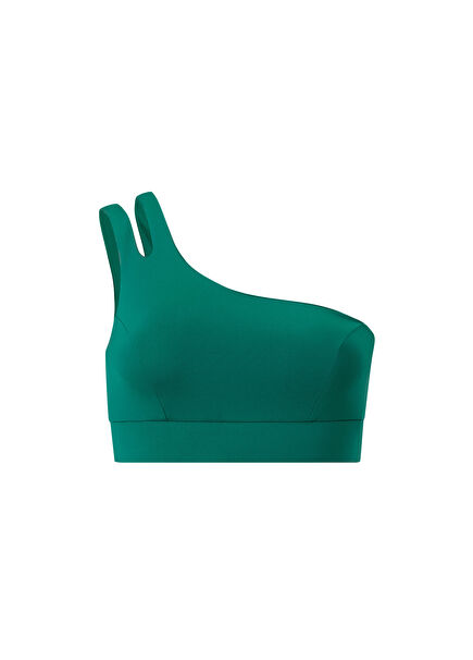 Yeşil Tek Omuz Kadın Spor Sütyeni