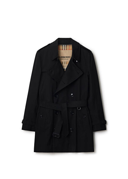 Short Kensington Heritage Black Men's Trench Coat
