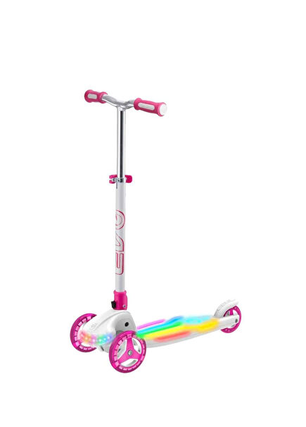Colour Burst Illuminated Pink 3 Wheel Foldable Unisex Kids Scooter