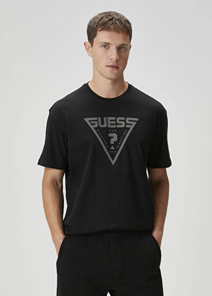 Azha Siyah Logo Baskılı T-shirt